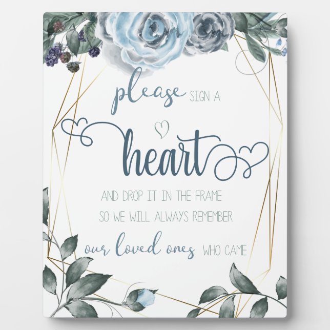 Wedding Request Sign a Heart Plaque (Front)