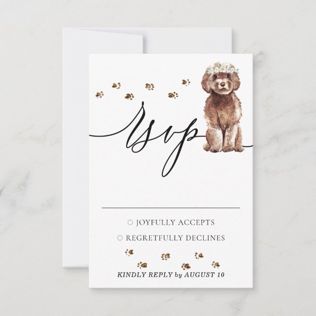 Wedding Response Brown Cavapoo Dog (Front)