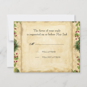 Wedding Response Card - Nature's Christmas