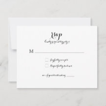Wedding Response Card RSVP *Modern Classic*