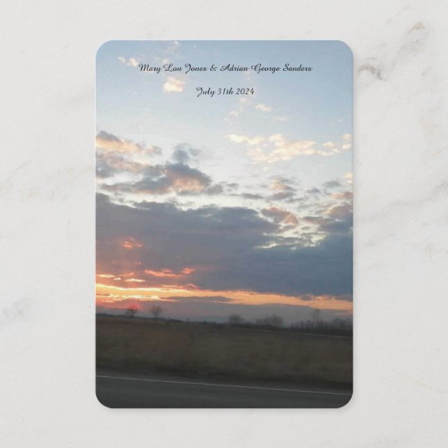 Wedding Response Card Sunset Photo Names (Front)