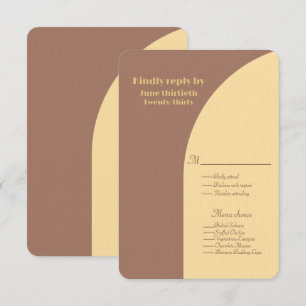 Wedding Response Mocha Mousse Arched Flat Card