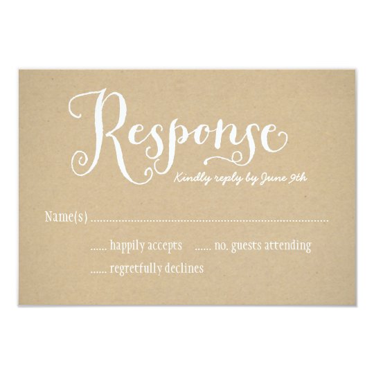Wedding Response Postcard | Kraft Brown