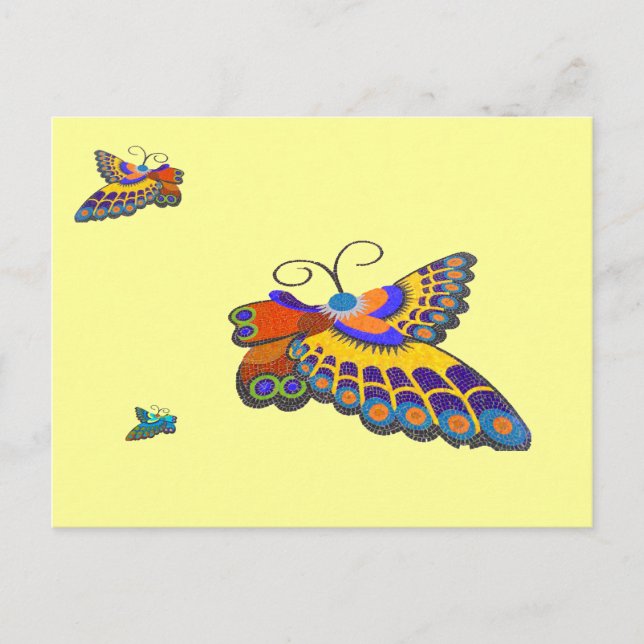 Wedding Response RSVP butterflies Invitation Postcard (Front)