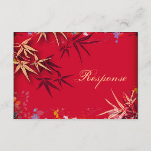 Wedding Response RSVP Card - Bright Asian Bamboo