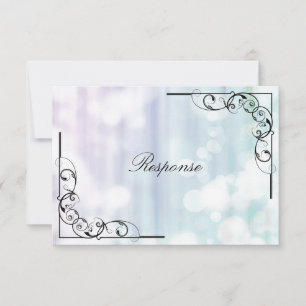 Wedding Response RSVP Card - Purple Green Swirl