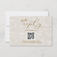 Wedding Retro Simple Beige QR