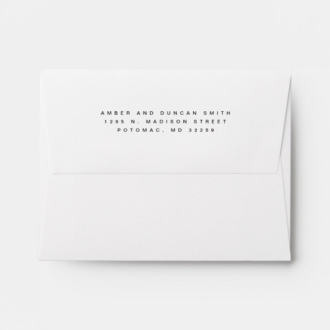Wedding Return Address Ampersand Black and White Envelope (Back (Top Flap))