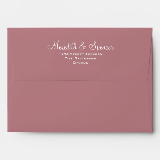 Wedding Return Address Dusty Rose Envelope (Back (Top Flap))