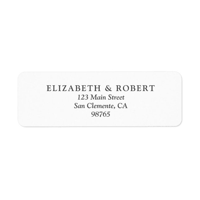 Wedding Return Address Label (Front)