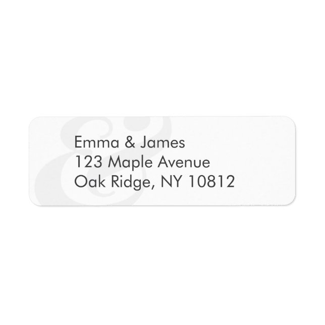 Wedding Return Address Label | Centred (Front)
