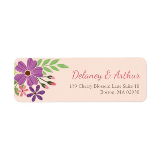 Wedding Return Address Label in Wild Flower Theme