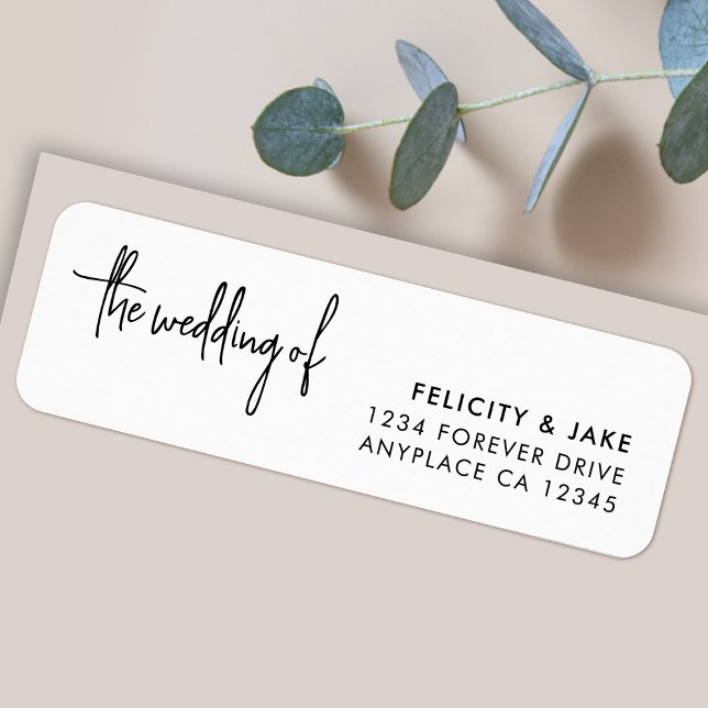 Wedding Return Address Label | Modern Minimalist (Modern wedding return address labels for invitations, save the dates & thank you card mailing)
