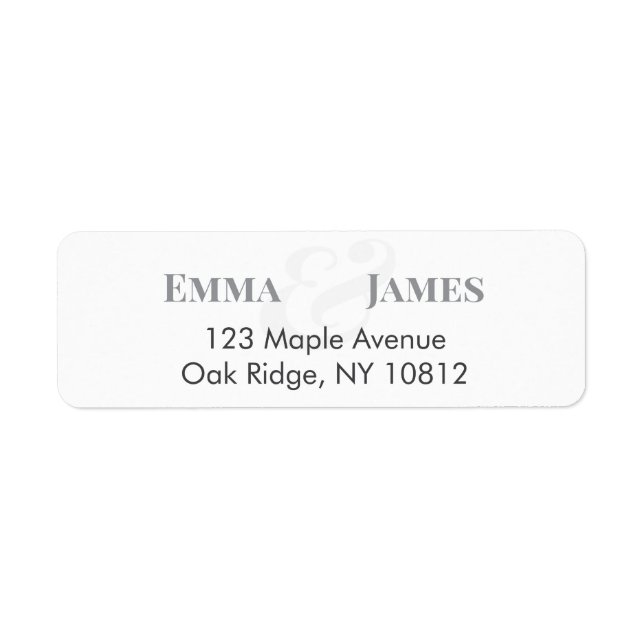 Wedding Return Address Label | Name Header (Front)