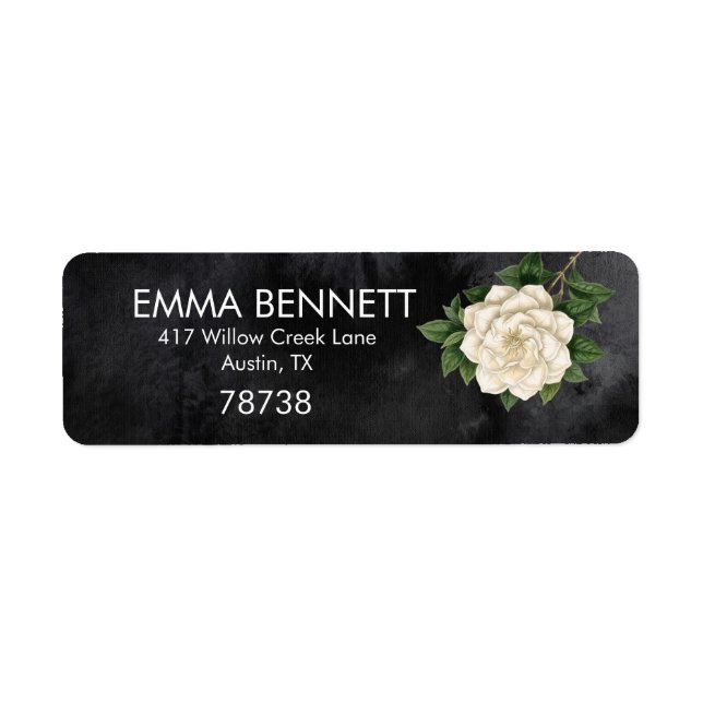 Wedding Return Address Labels, Magnolia Floral Label (Front)