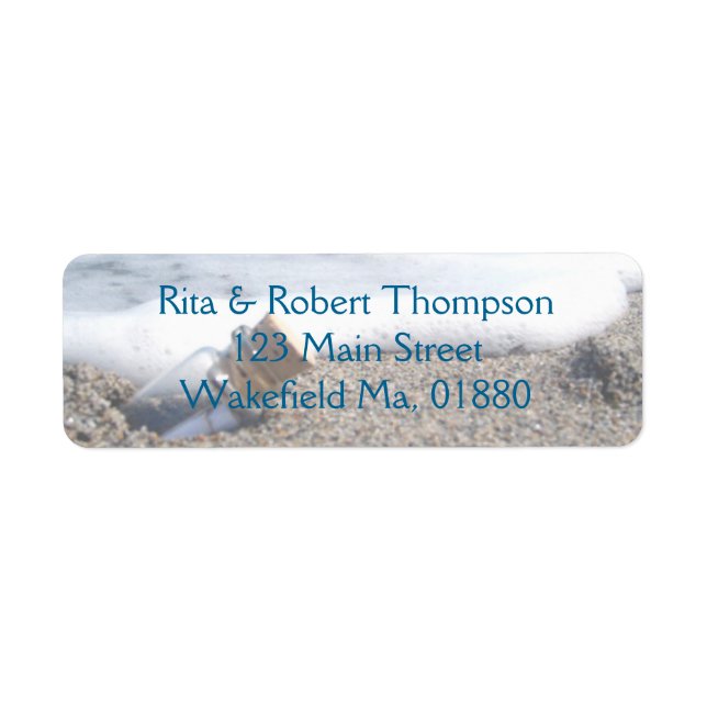 Wedding Return Address Labels - Message Bottle (Front)