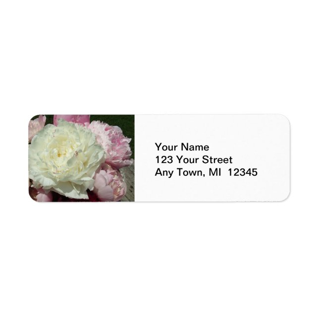 Wedding  Return Address Labels Peonies (Front)