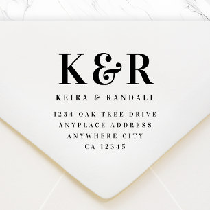 Wedding Return Address Stamp   Mr & Mrs Mailing