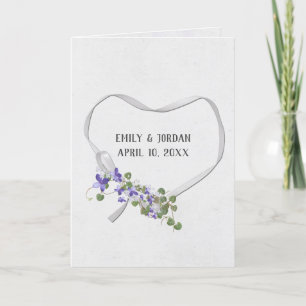 Wedding Ribbon Heart with Ivy Bouquet Card