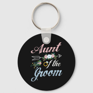 Wedding Ring And Flowers Aunt Of The Groom Nephew  Key Ring