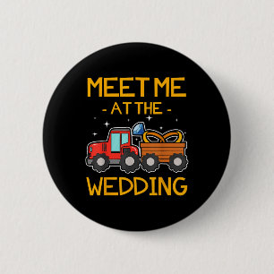 Wedding Ring Bearer Tractor Bride Groom Reception  6 Cm Round Badge