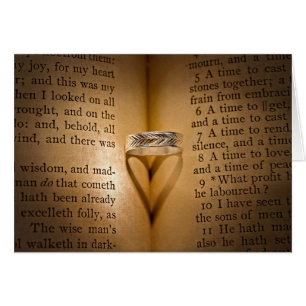 Wedding Ring Heart shadow on Bible