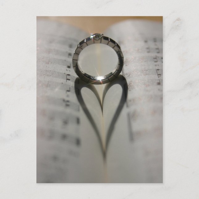 Wedding Ring Heart Shadow Postcard (Front)