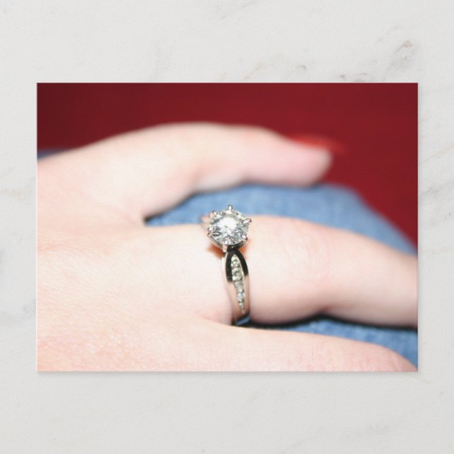 Wedding Ring I Said Yes Postcard (Front)