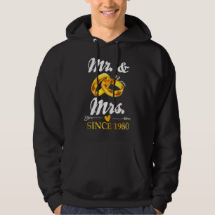 Wedding Ring Married Mr & Mrs Since 1980 Couple 42 Hoodie