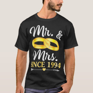 Wedding Ring Married Mr & Mrs Since 1994 Happy Hus T-Shirt