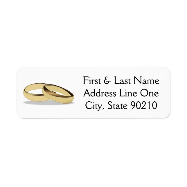 Wedding Ring Return Address Label (Front)