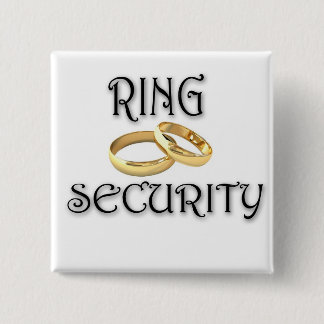 Wedding "RING SECURITY" 15 Cm Square Badge