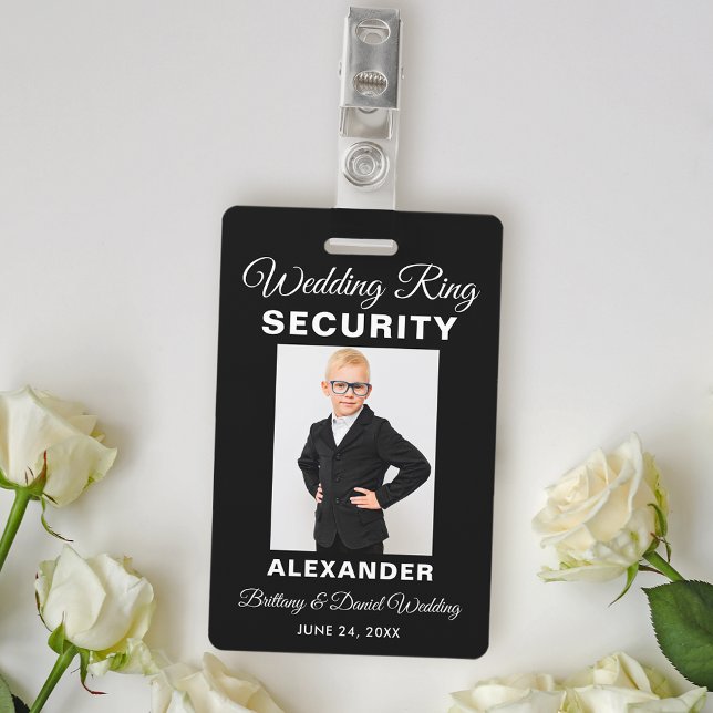 Wedding Ring Security - Pick Background Colour - ID Badge (Customize to change text size, style or color.)