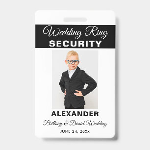 Wedding Ring Security - Pick Text Colour - Lanyard ID Badge
