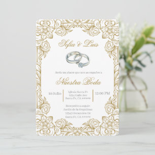 Wedding ring Spanish Wedding Invitation
