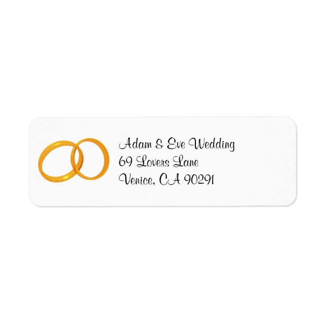 wedding rings address label return address label (Front)
