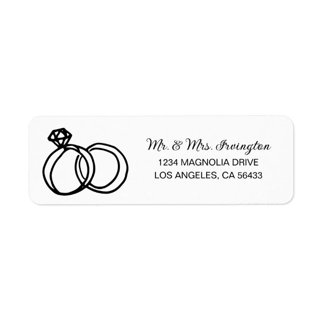 Wedding Rings Address Return Address Label (Front)