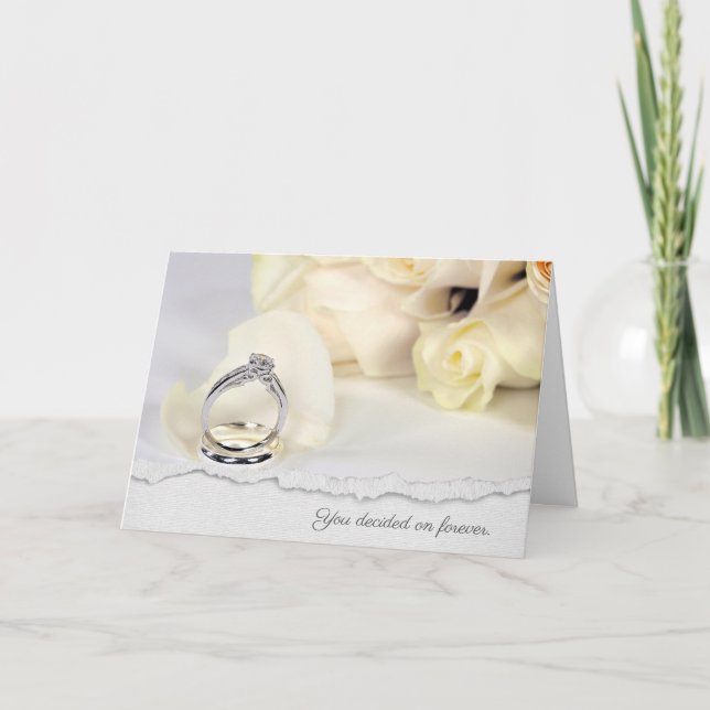 wedding rings and roses card (Front)