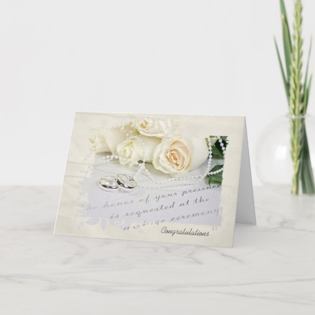 Wedding Rings and Roses Card (Front)