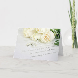 Wedding Rings and Roses on Invitation