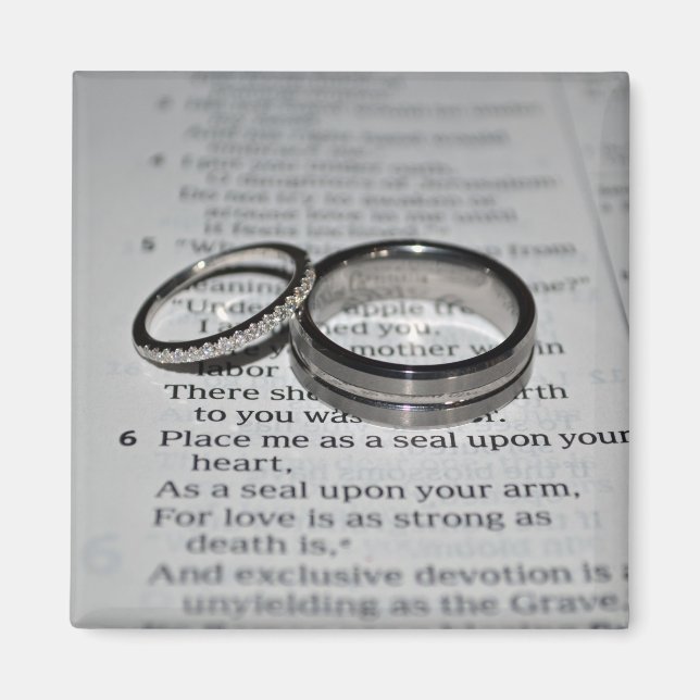 Wedding Rings Bible Verse Magnet (Front)