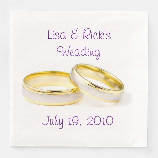 Wedding Rings Classic Paper Napkin (Front)