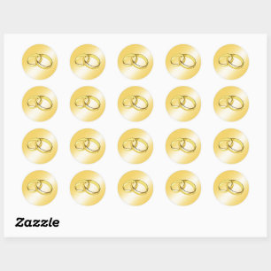 Wedding Rings Classic Round Sticker