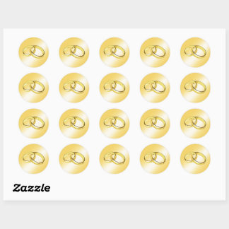 Wedding Rings Classic Round Sticker