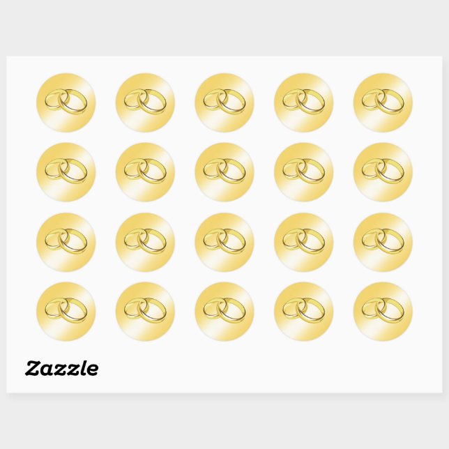 Wedding Rings Classic Round Sticker (Sheet)