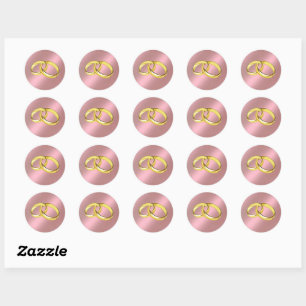 Wedding Rings Classic Round Sticker