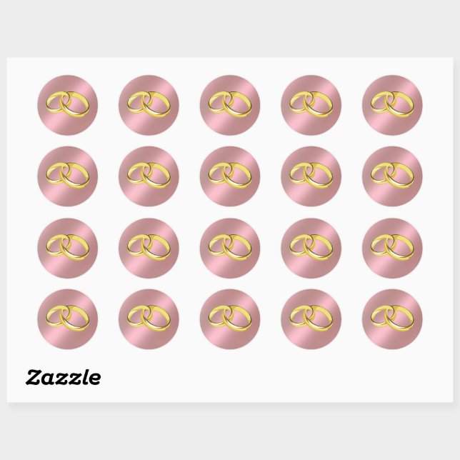 Wedding Rings Classic Round Sticker (Sheet)