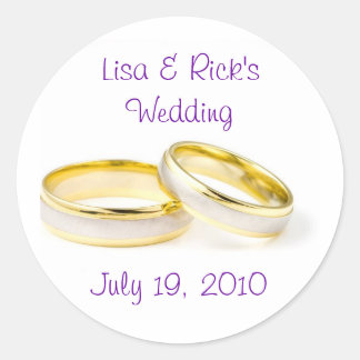 Wedding Rings Classic Round Sticker