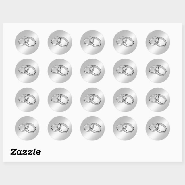 Wedding Rings Classic Round Sticker (Sheet)