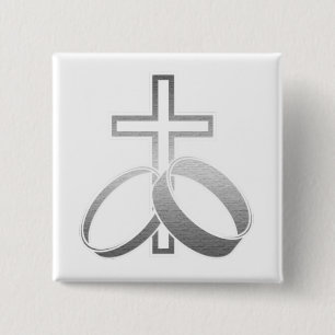 Wedding Rings & Cross for Wedding and Anniversarys 15 Cm Square Badge